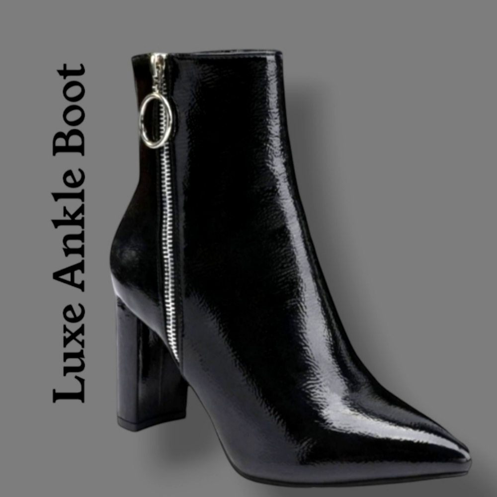 🛑BOGO 🆕Luxe Black Patent High Ankle Boot